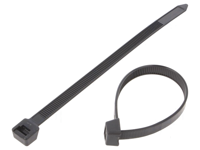 Kabelbinder; L: 150mm; W: 7,6mm; polyamide; 550N; zwart; Ømax: 24mm Kabelbinder; L: 150mm; W: 7,6mm; polyamide; 550N; zwart; Ømax: 24mm